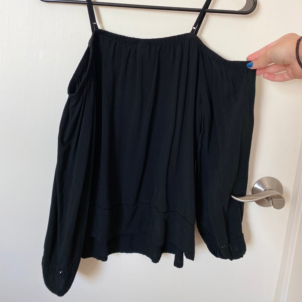 Black off the shoulder blouse